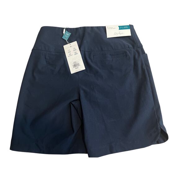 NWT Women's Lady Hagen 7" Inseam Pull On Tummy Control Navy Blue Shorts Size S - Picture 3 of 10